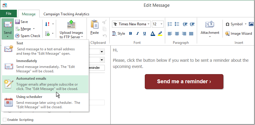 Add email to autoresponder in EasyMail7